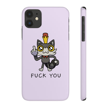 Lemon Cat F*** YOU Phone Case - Purple