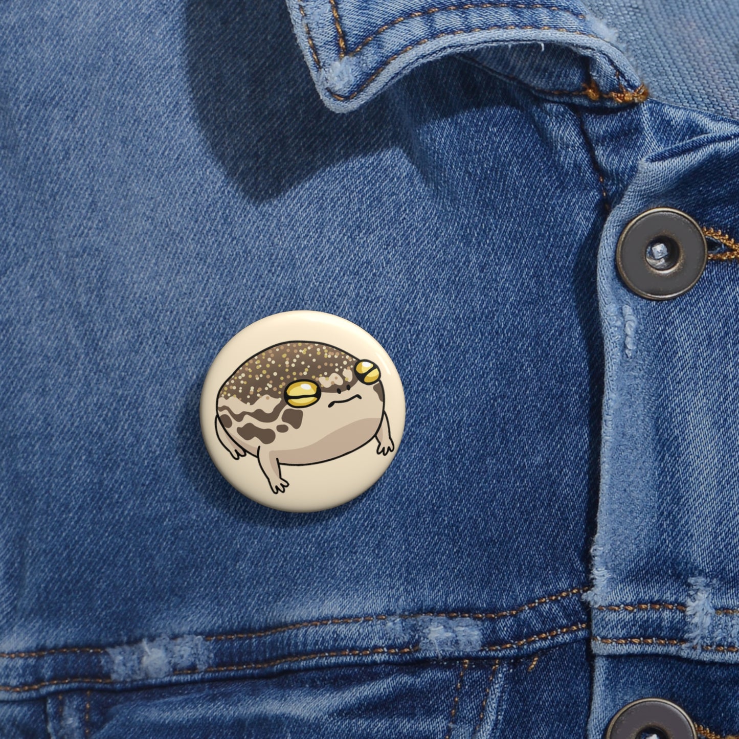 Desert Rain Frog Pin Buttons - Yellow