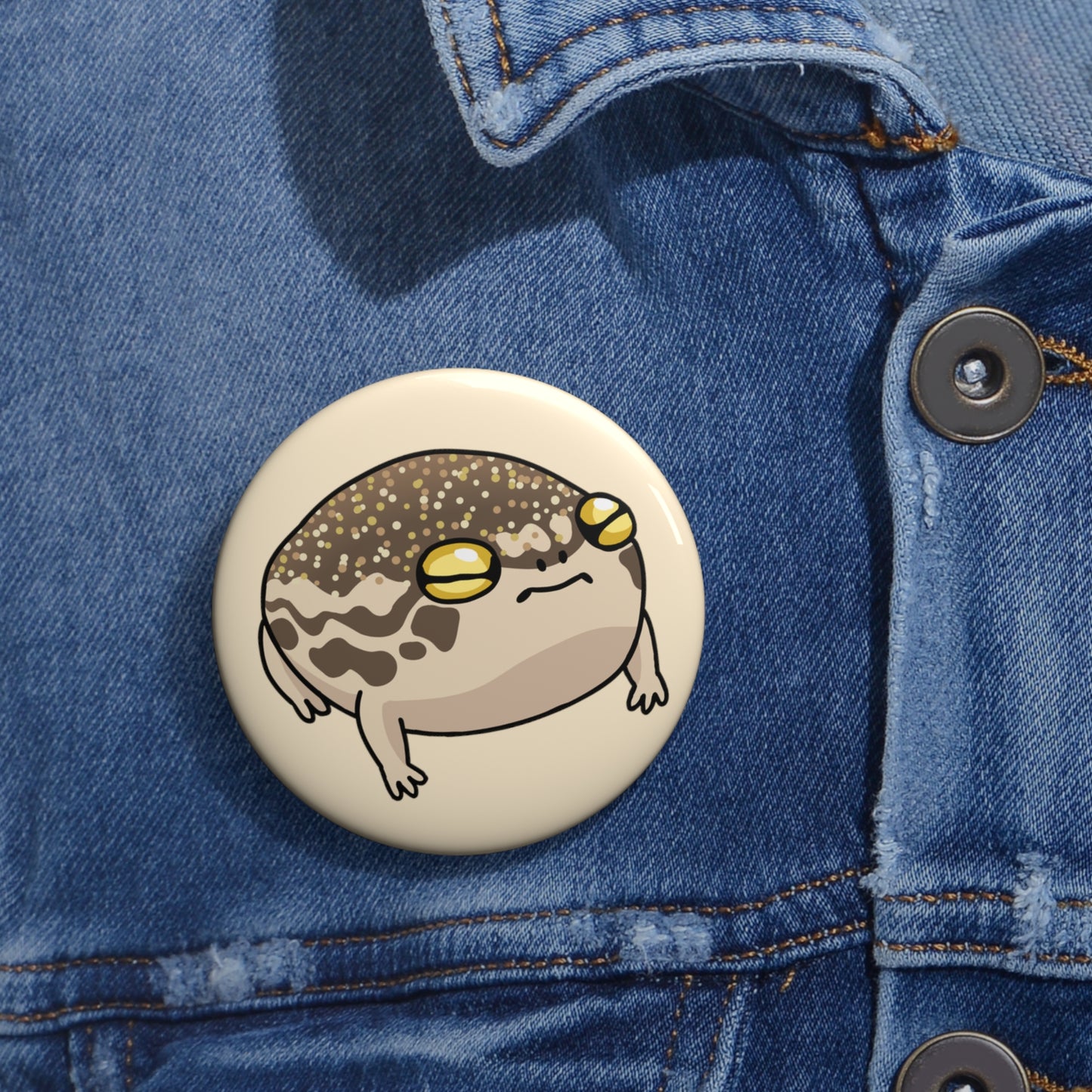 Desert Rain Frog Pin Buttons - Yellow