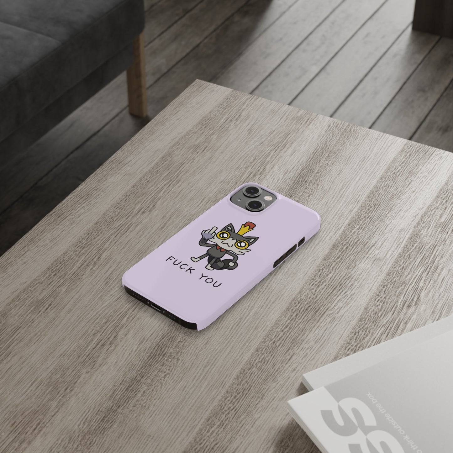 Lemon Cat F*** YOU Phone Case - Purple