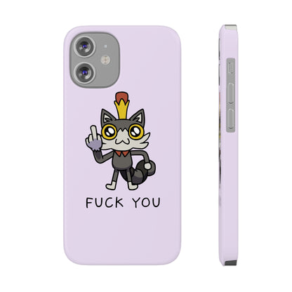 Lemon Cat F*** YOU Phone Case - Purple