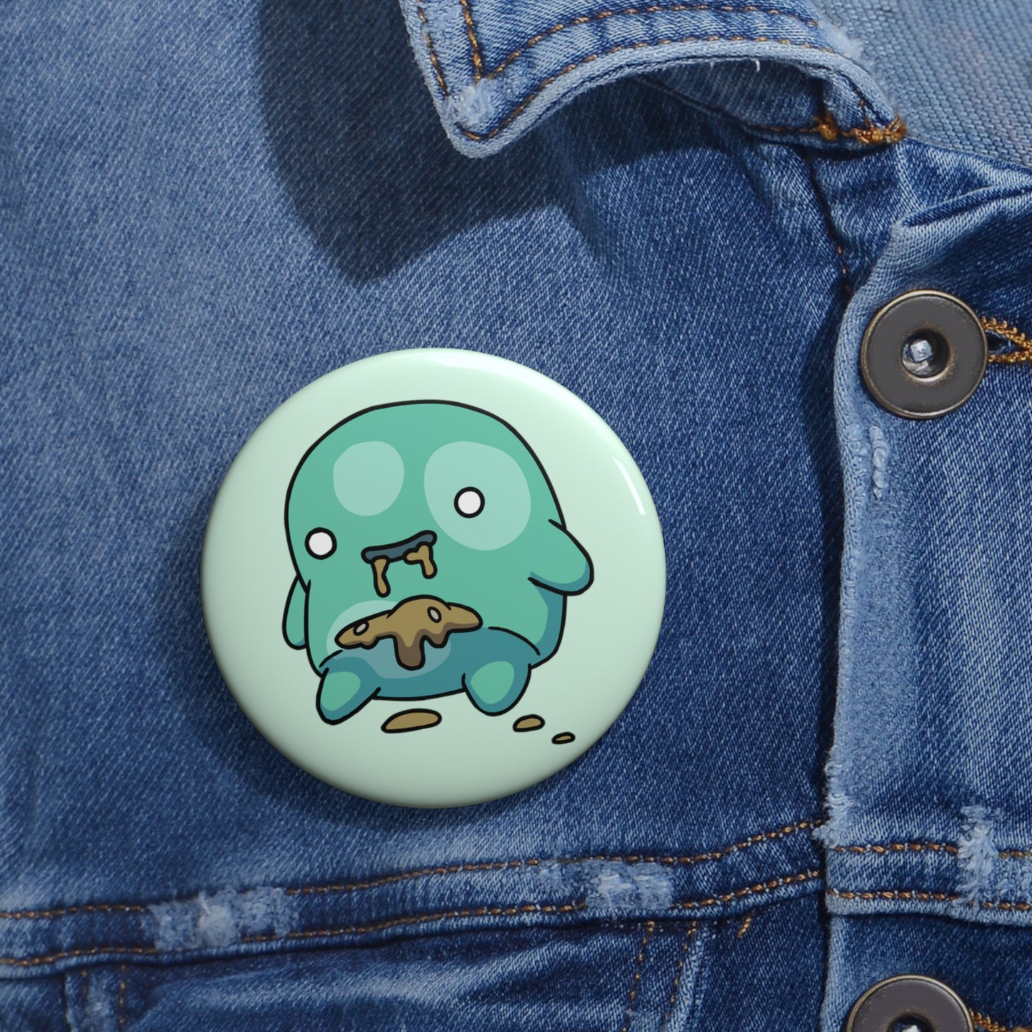 Pebble the Jelly Thing Pin Buttons - Green