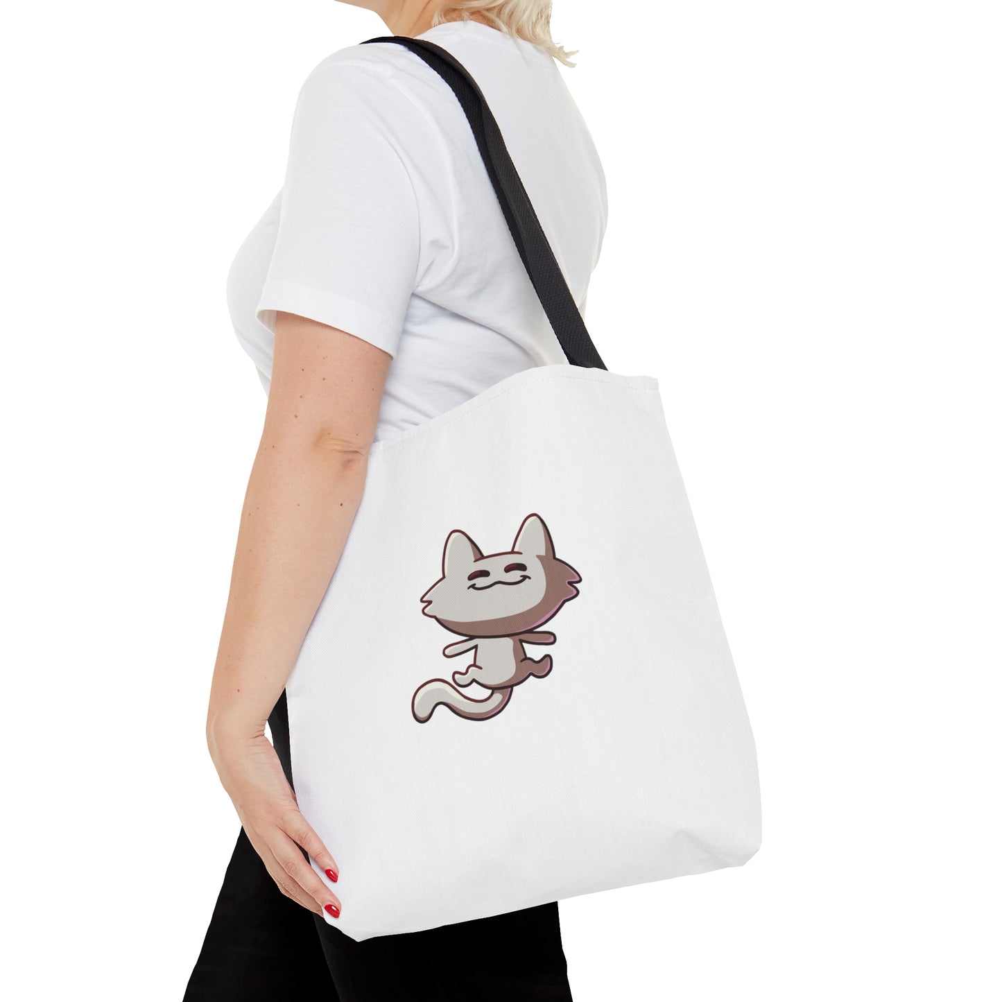 Tiny Cat Tote Bag - White