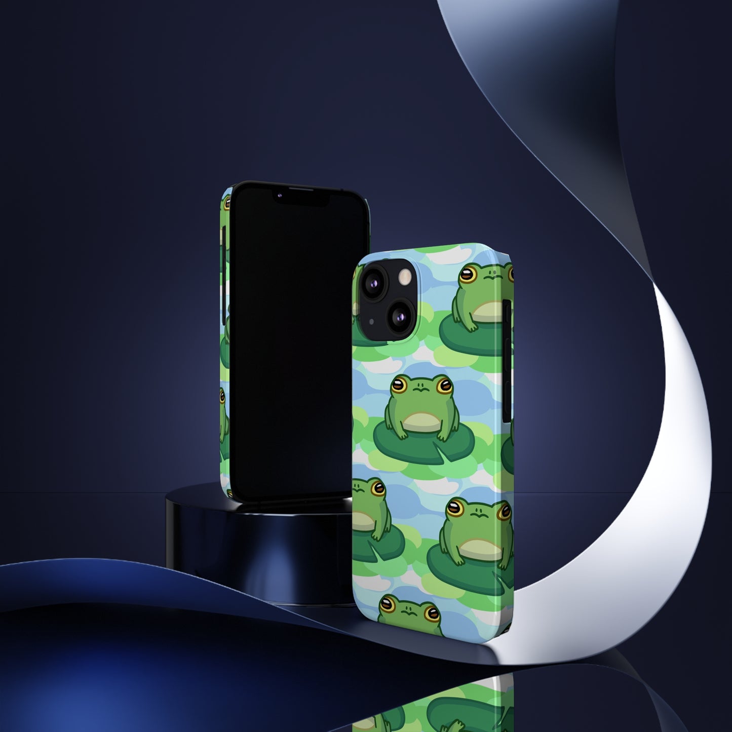 Lily Pad Frog Pattern Phone Case