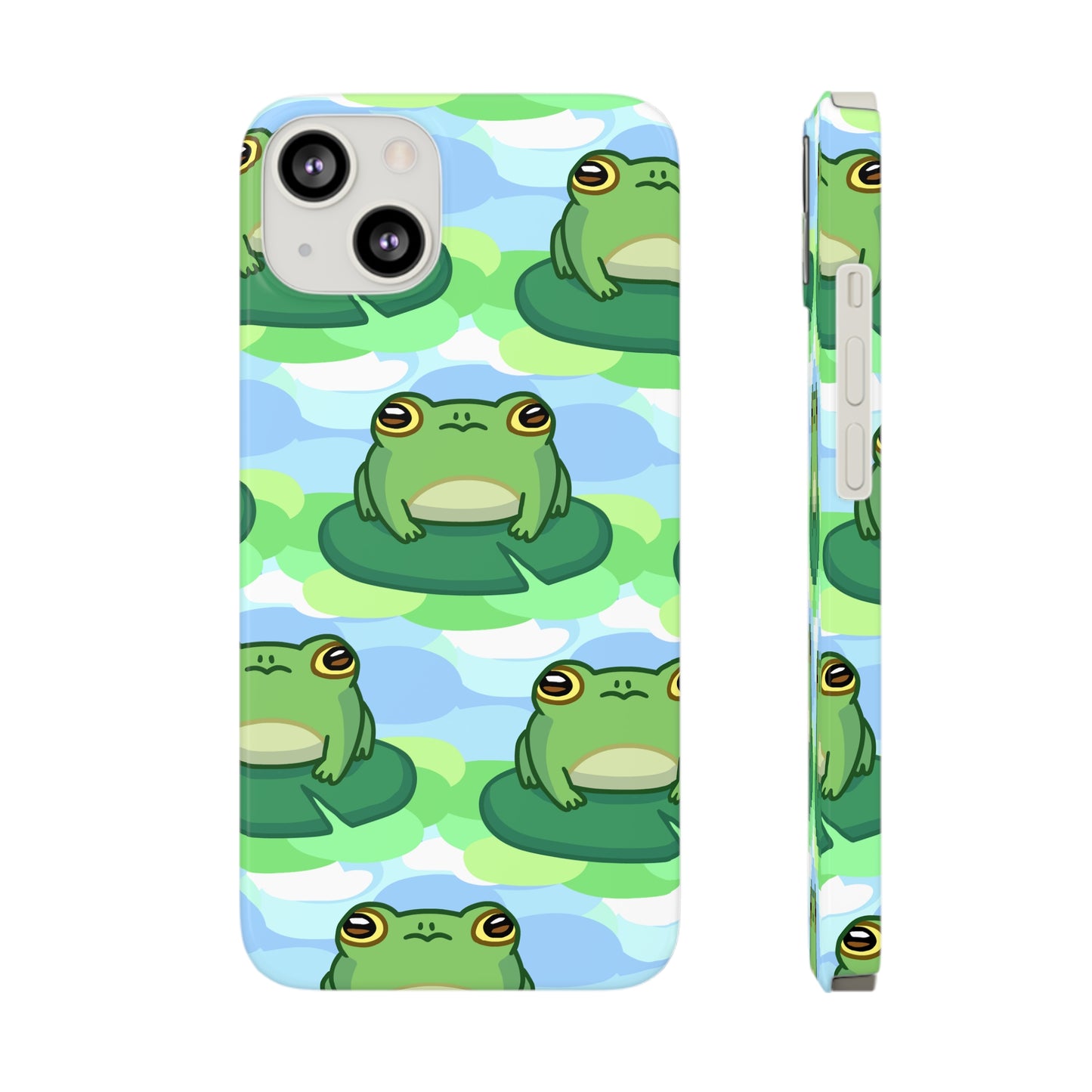 Lily Pad Frog Pattern Phone Case