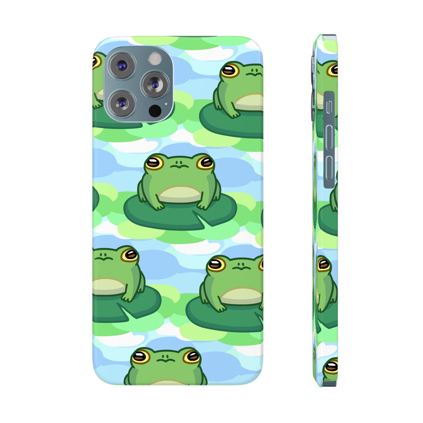 Lily Pad Frog Pattern Phone Case