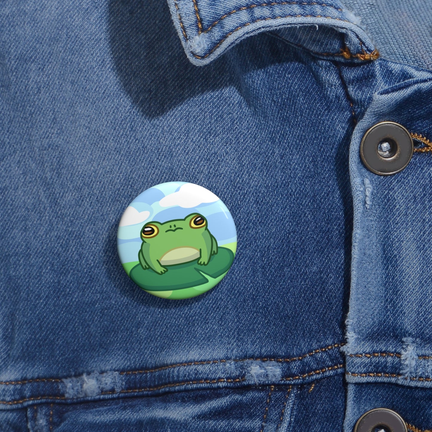 Lily Pad Frog Pin Buttons