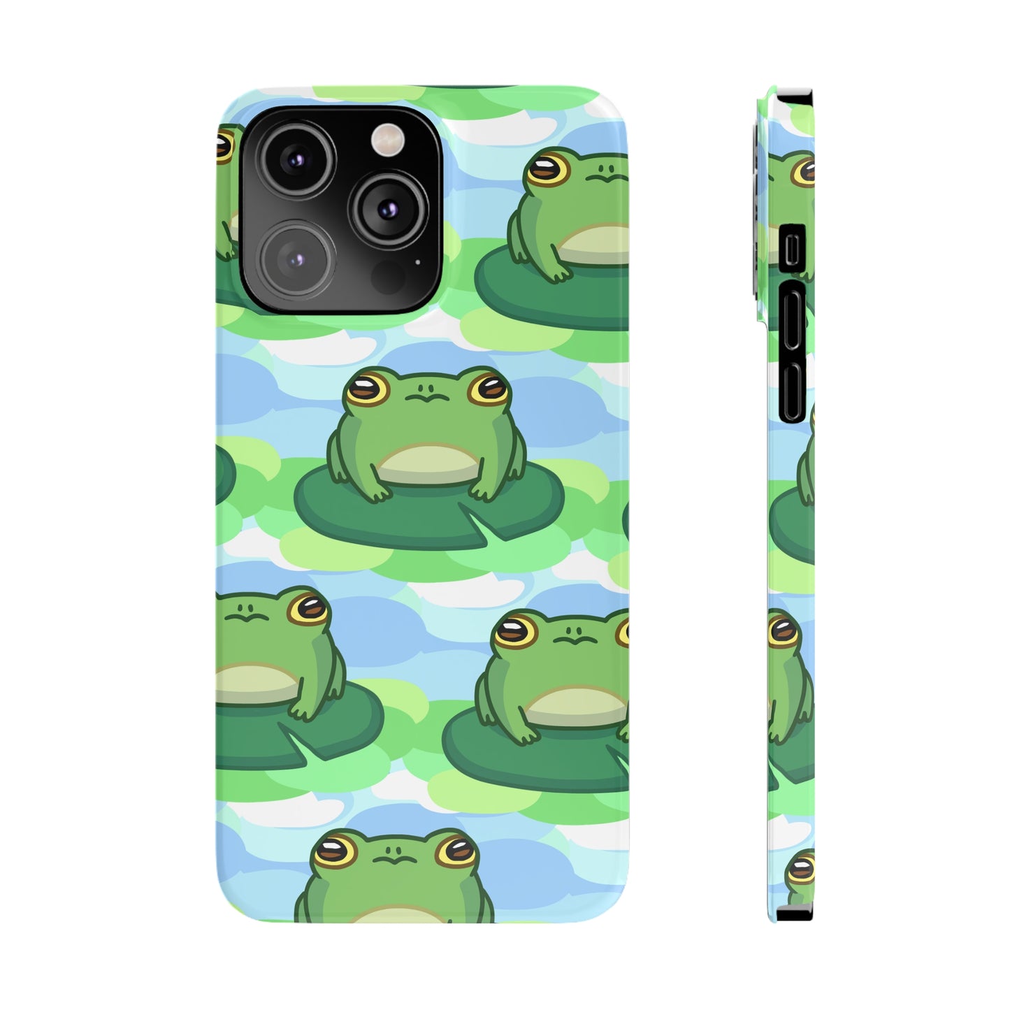 Lily Pad Frog Pattern Phone Case