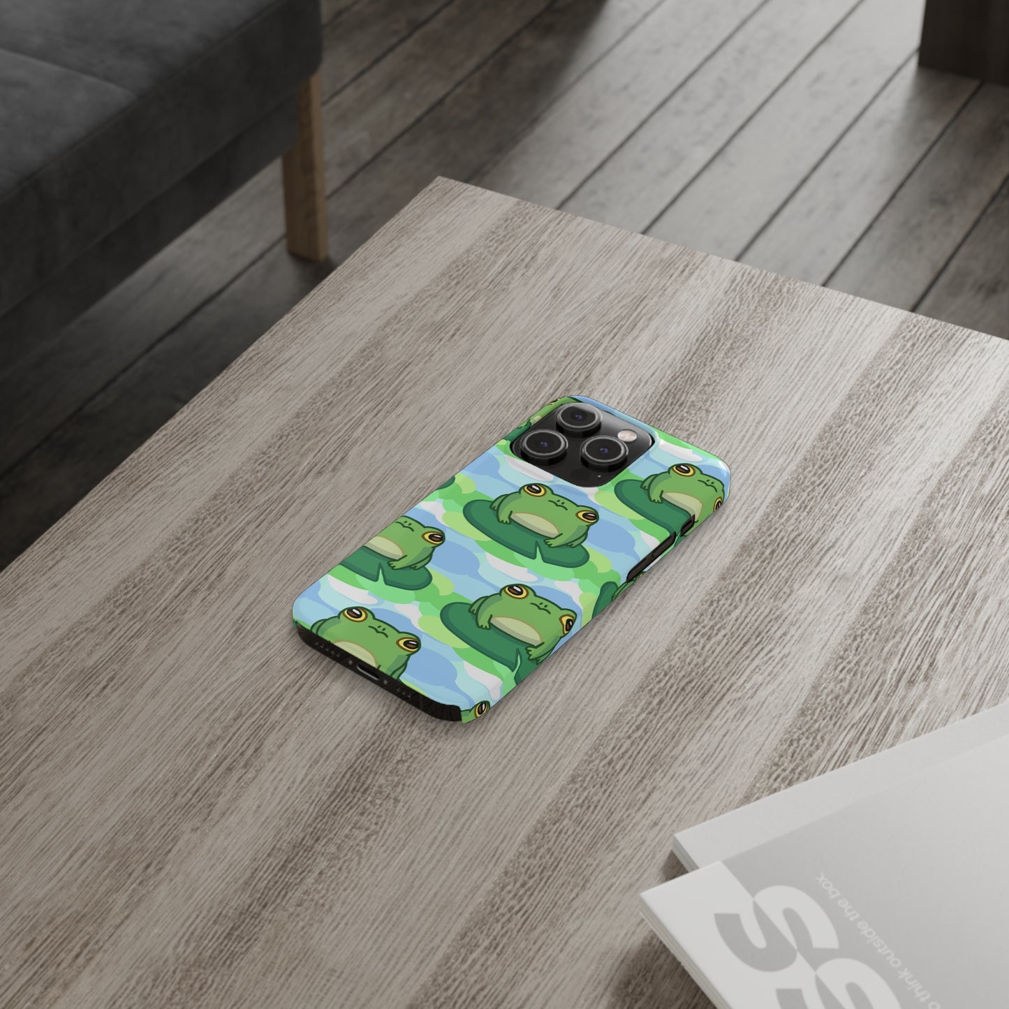 Lily Pad Frog Pattern Phone Case