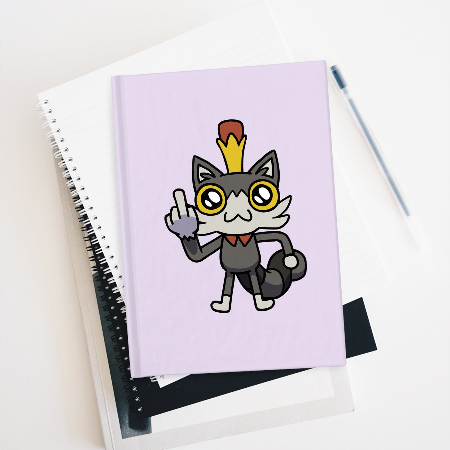 Lemon Cat Sketch Journal - Blank Pages - Purple