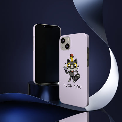 Lemon Cat F*** YOU Phone Case - Purple