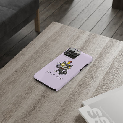 Lemon Cat F*** YOU Phone Case - Purple