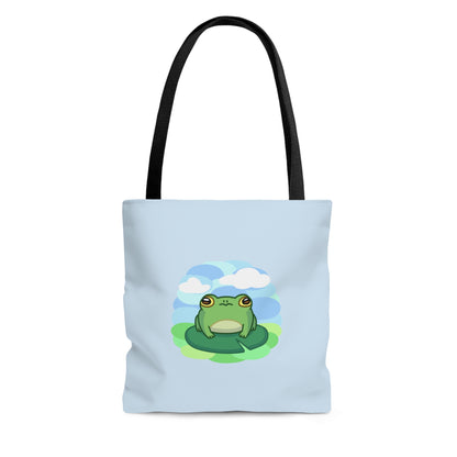 Lily Pad Frog Tote Bag - Blue