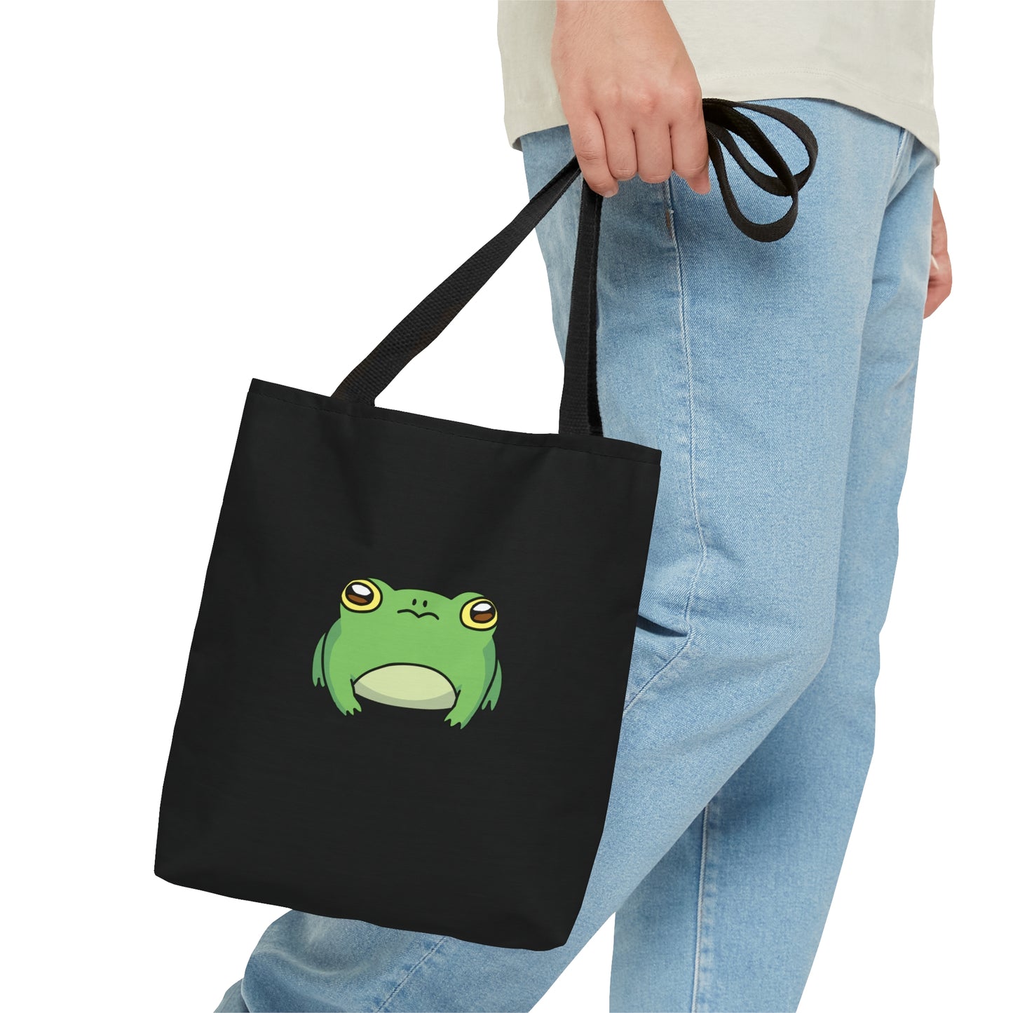 Lily Pad Frog Tote Bag - Black