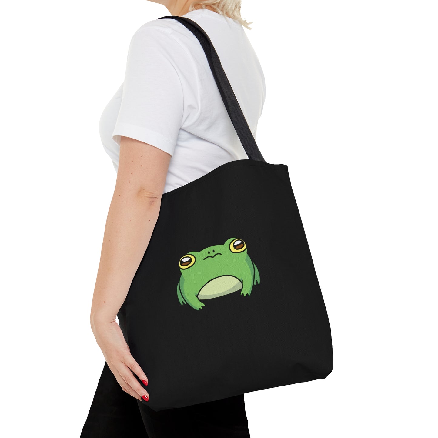 Lily Pad Frog Tote Bag - Black