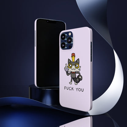 Lemon Cat F*** YOU Phone Case - Purple