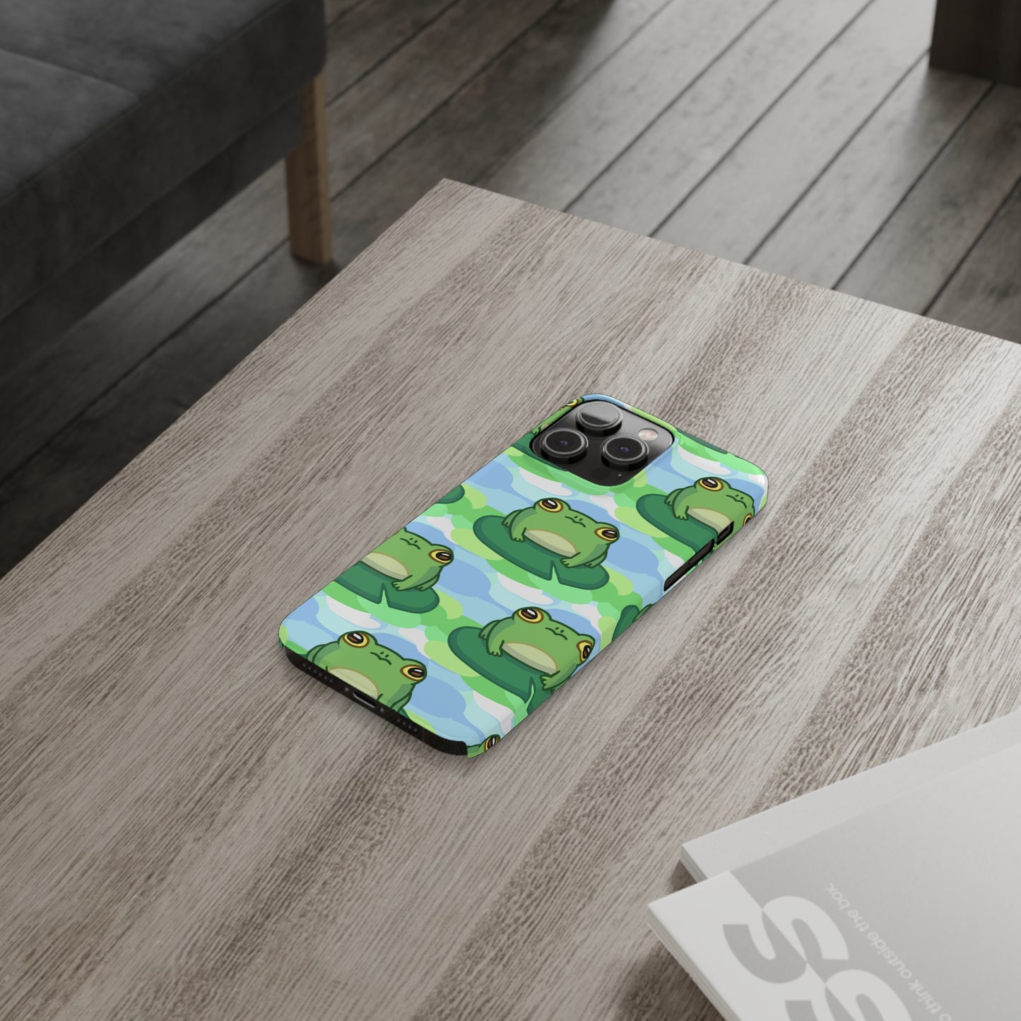 Lily Pad Frog Pattern Phone Case