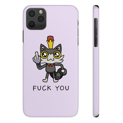 Lemon Cat F*** YOU Phone Case - Purple