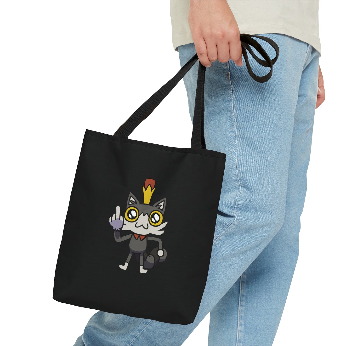 Lemon Cat Tote Bag - Black