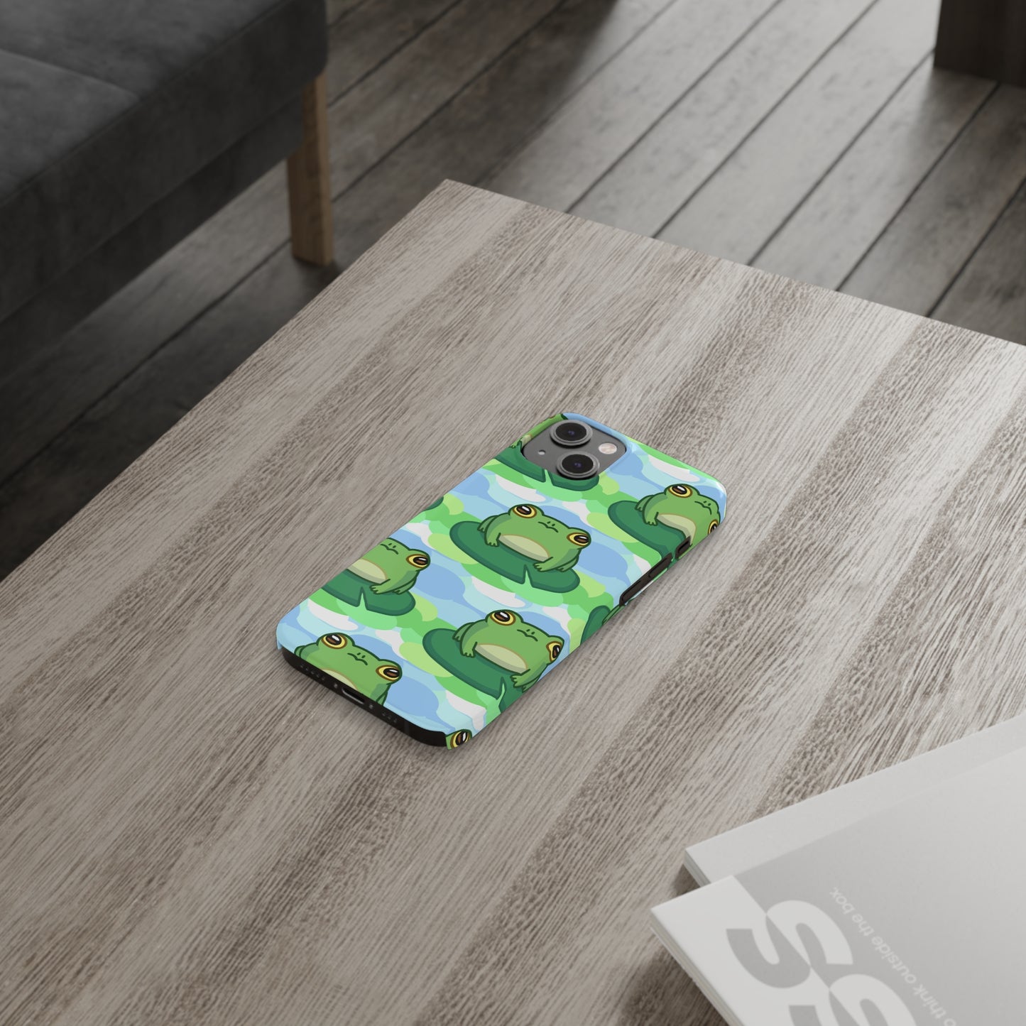 Lily Pad Frog Pattern Phone Case