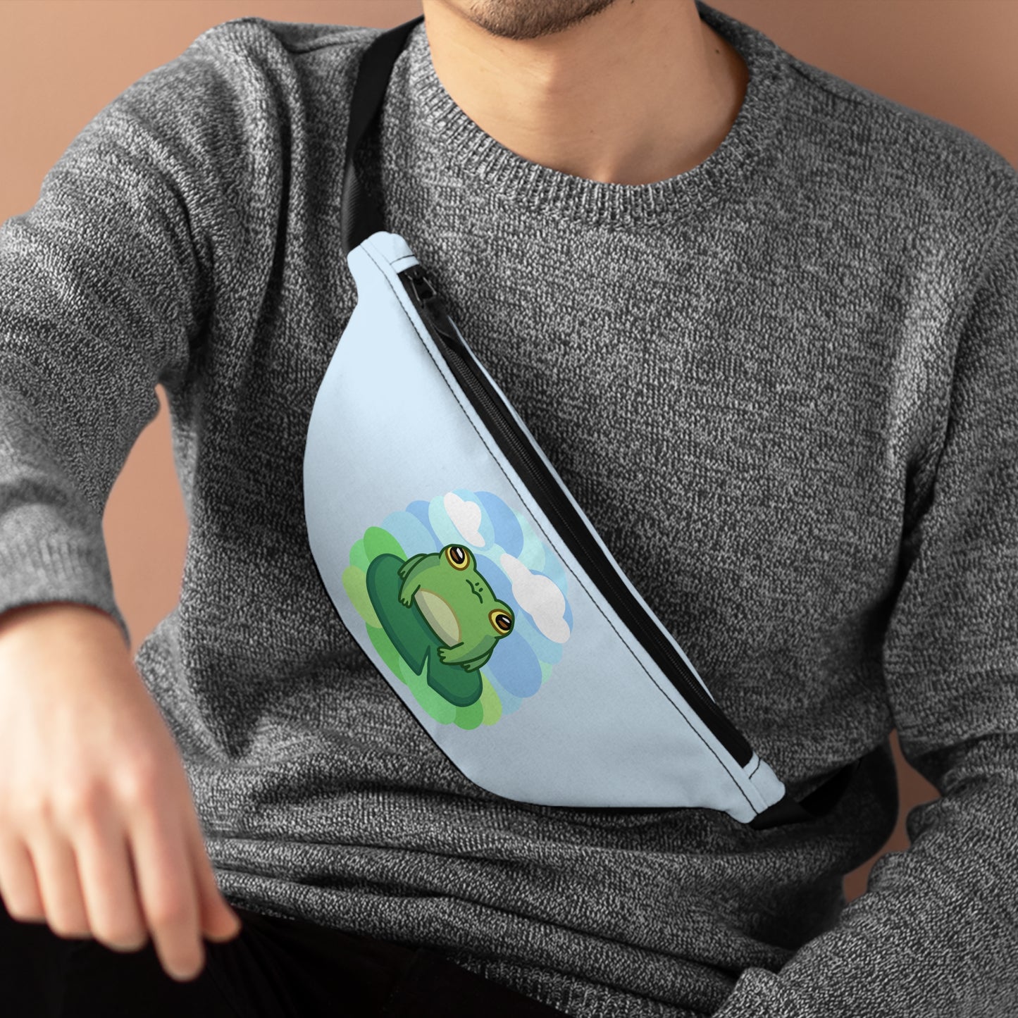 Lily Pad Frog Fanny Pack - Blue