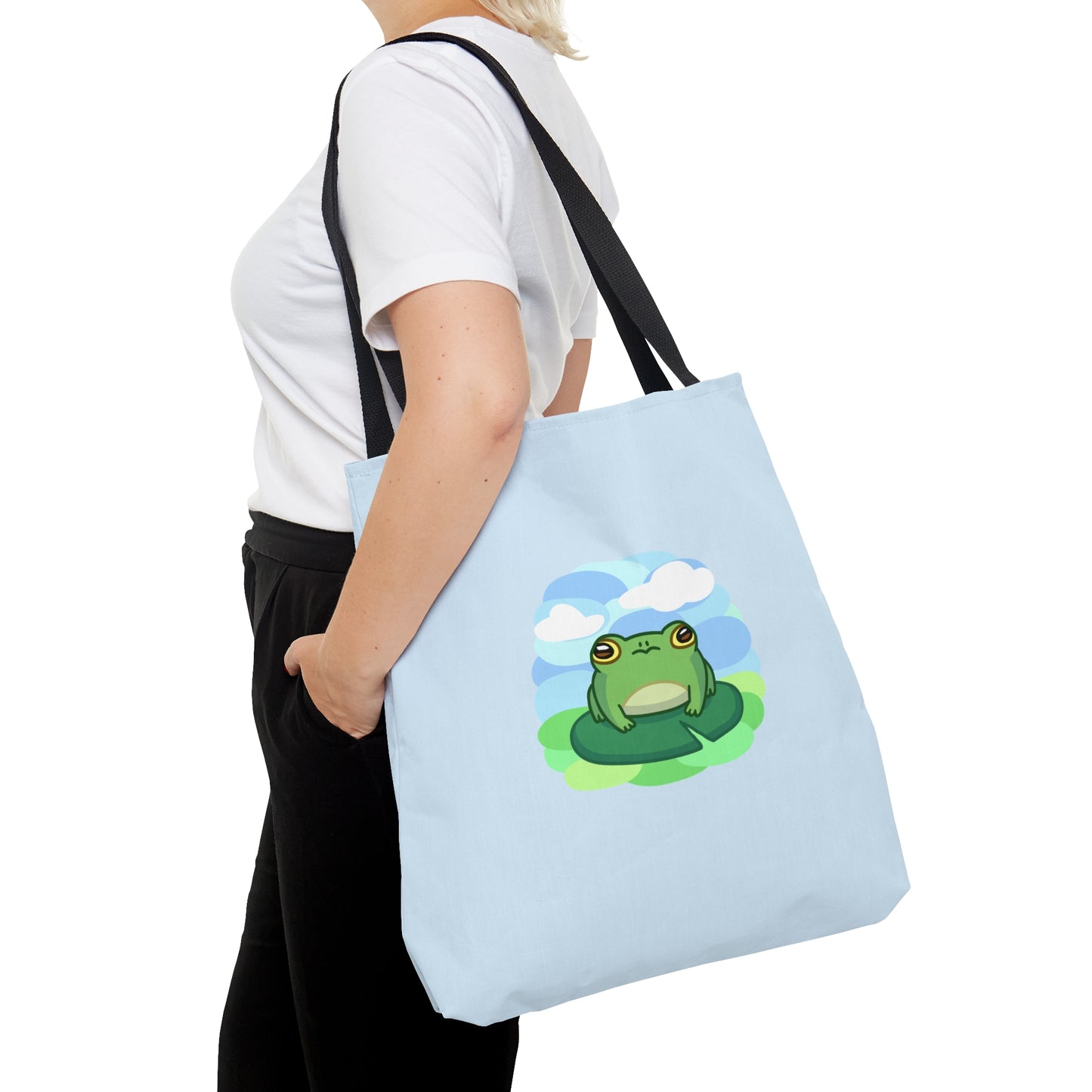 Lily Pad Frog Tote Bag - Blue