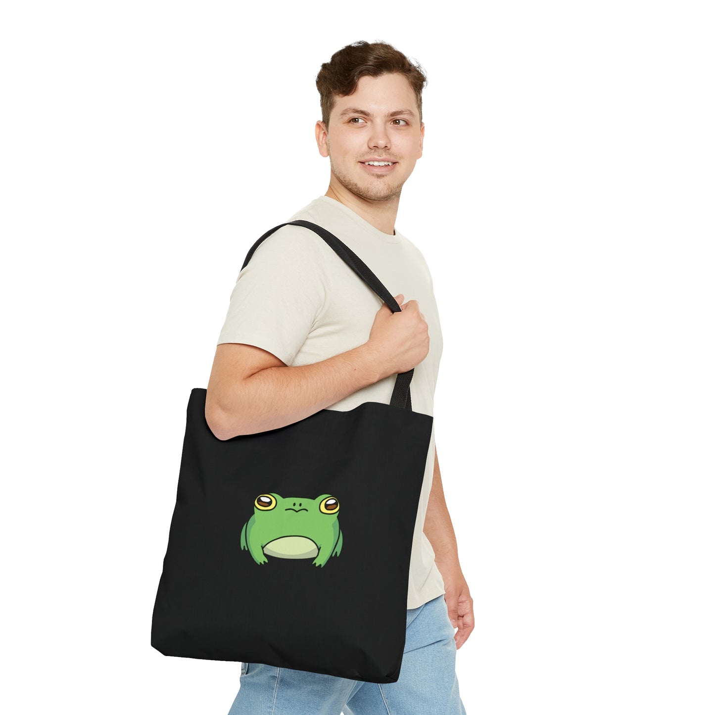 Lily Pad Frog Tote Bag - Black