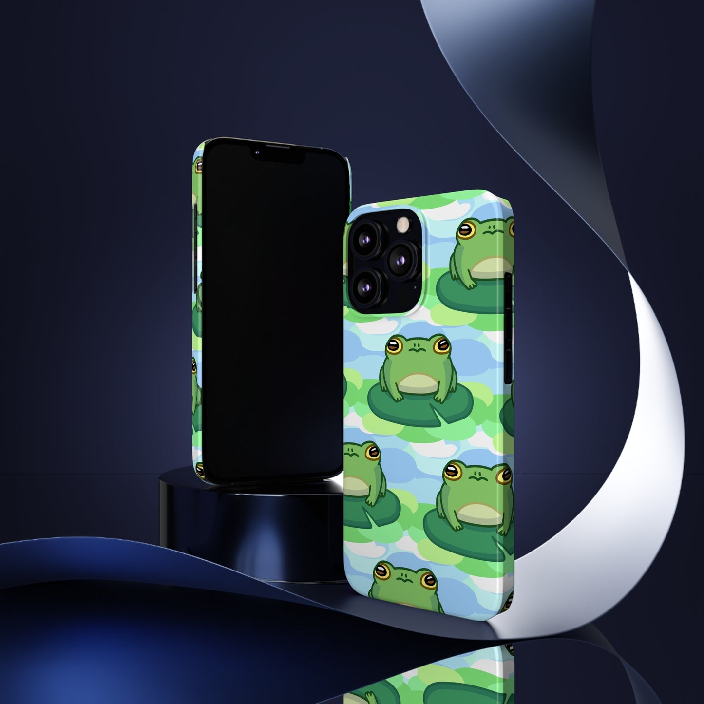 Lily Pad Frog Pattern Phone Case