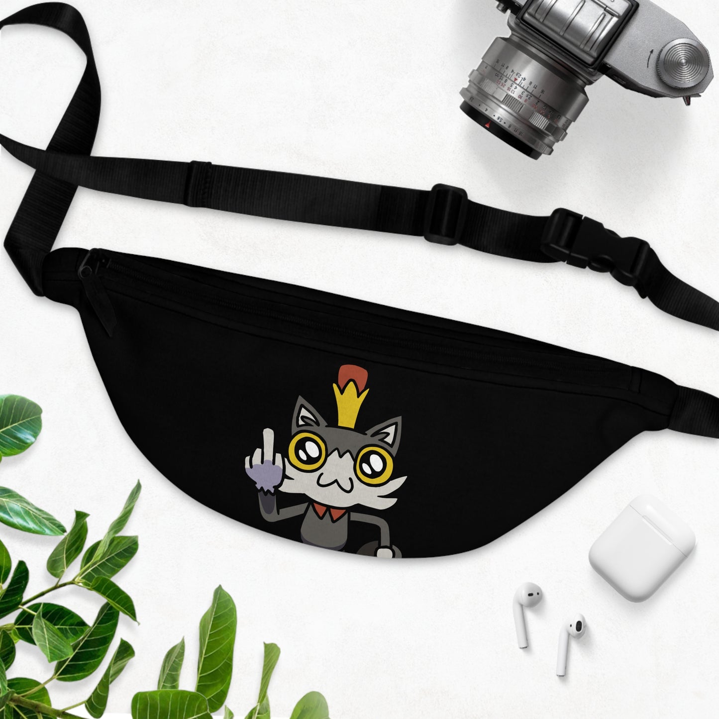 Lemon Cat Fanny Pack - Black