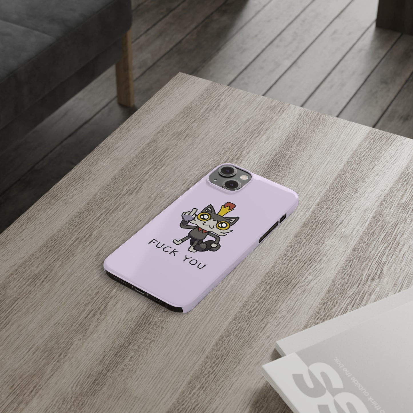 Lemon Cat F*** YOU Phone Case - Purple