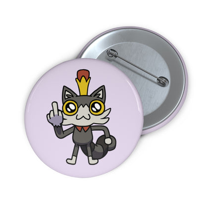 Lemon Cat White Pin Buttons - Purple