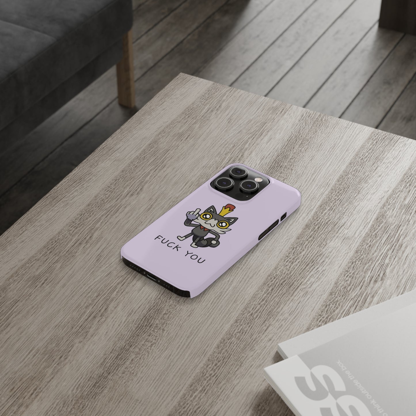 Lemon Cat F*** YOU Phone Case - Purple