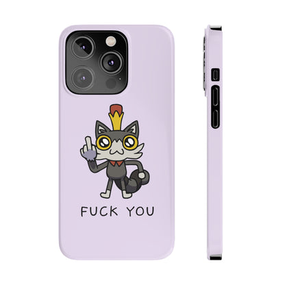 Lemon Cat F*** YOU Phone Case - Purple