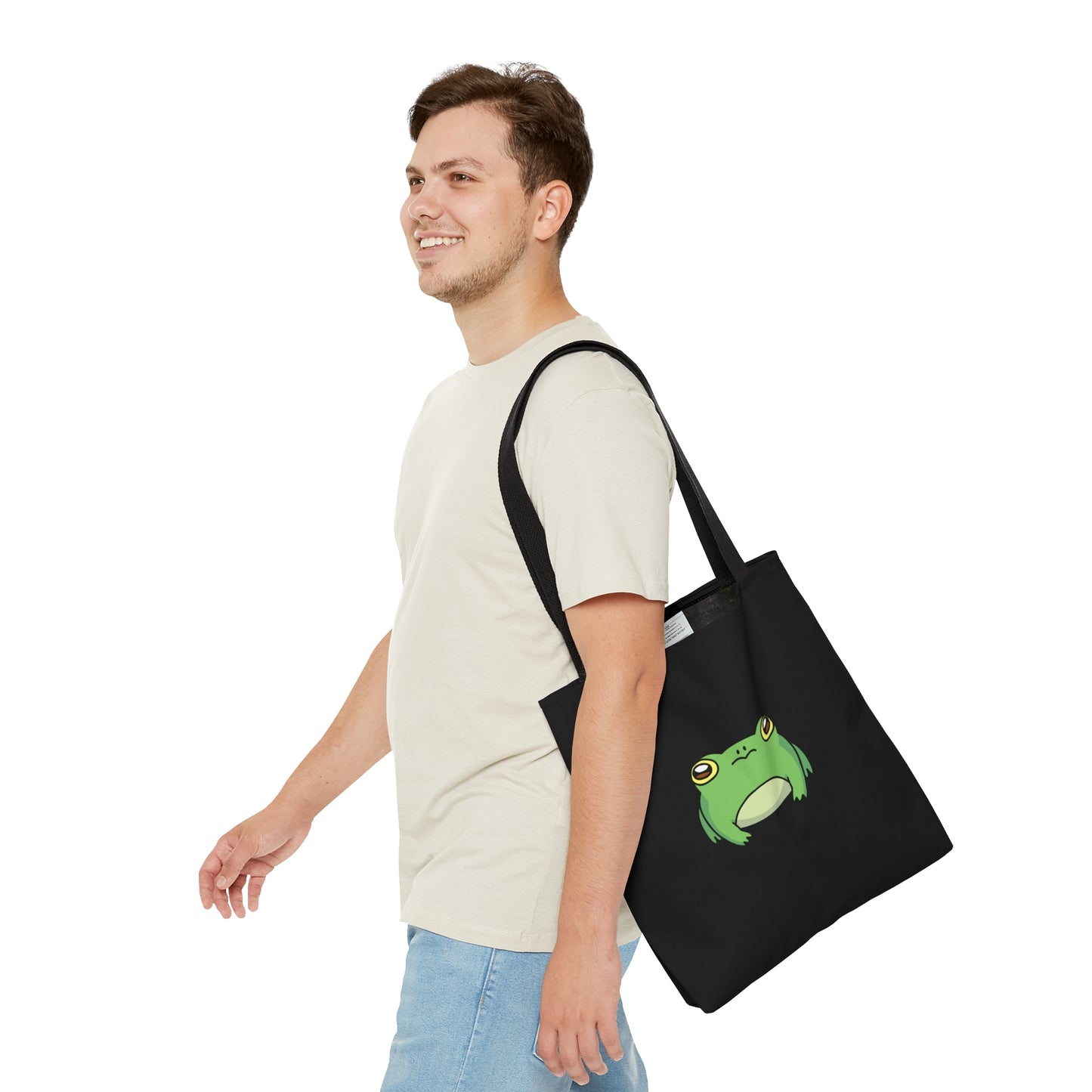 Lily Pad Frog Tote Bag - Black